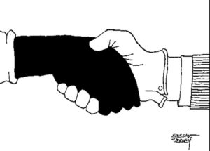 Gloved hand